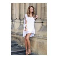 Italiano White Chiffon Shift Dress