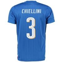 Italy Home Shirt 2016 - Kids Blue with Chiellini 3 printing, Blue