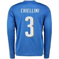 italy home shirt 2016 long sleeve blue with chiellini 3 printing blue