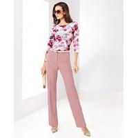 Italian Wool Blend 2-Way Stretch Straight Leg Trouser, Navy 2, Size 10L, 53% polyester, 43% wool, 4% elastane