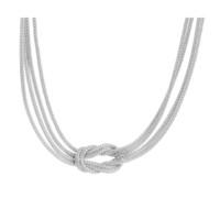 Italian Sterling Silver Central Knot Mesh Necklace