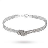 Italian Sterling Silver Triple Strand Knot Bracelet
