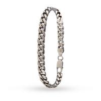 italian silver oxidised curb bracelet