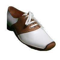 Italian Leather Golf Shoe Ischia Beige/White