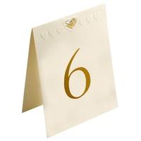 Ivory and Gold Heart Table Numbers