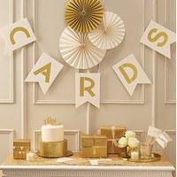 ivory and gold cards bunting