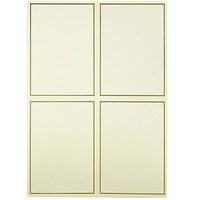 ivory gold border menu or small table planner card pack