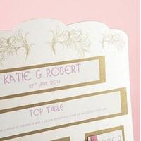 Ivory and Gold Boho Feather Seating Chart A3