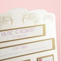 ivory and gold boho feather seating chart a3