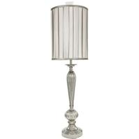 ivory and mercury statement lamp with champagne shade