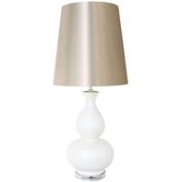 ivory ceramic large table lamp with champagne shade set of 4