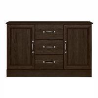 Ivory 2 Door 3 Drawer Sideboard Dark Oak