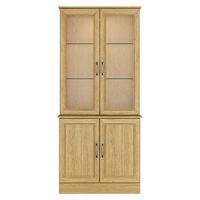 Ivory 2 Door Glass Display Unit Oak