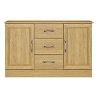 Ivory 2 Door 3 Drawer Sideboard Oak