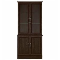 Ivory 2 Door Glass Display Unit Dark Oak