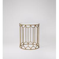 Ivy side table in brass & antiqued mirror