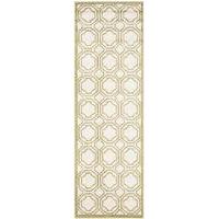 Ivory & Green Geometric Rugs - Safaviehh 68x213