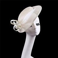 Ivory Wedding Party Sinamay Feather Headband Fascinator Cocktail Hat