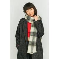 Ivory and Black Plaid Scarf, IVORY