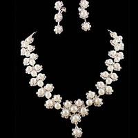 ivrory pearl crystal jewelry setnecklaceearrings