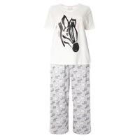 Ivory Zebra Print Pyjama Set, Grey