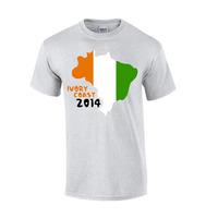 ivory coast 2014 country flag t shirt grey