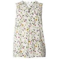 ivory floral sleeveless top dark multi