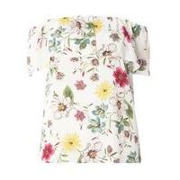 Ivory Floral Gypsy Print Bardot Top, Dark Multi