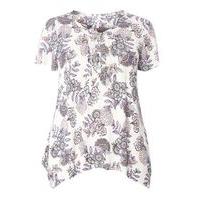 Ivory Busty Fit Floral Top, Ivory