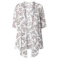 ivory butterfly print kimono dark multi