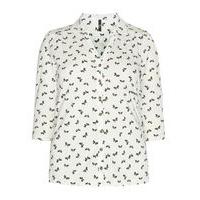 ivory bow print shirt blackwhite