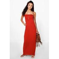 Ivy Shirred Bandeau Maxi Dress - chestnut