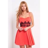 Iva Strappy Lace Detail Skater Dress