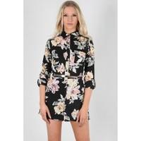 ivy floral print full sleeve playsuit