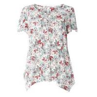 Ivory Floral Print Top, Ivory