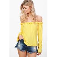 Ivy Ruffle Off The Shoulder Top - yellow