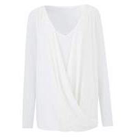 Ivory Wrap Front Jersey Top