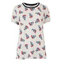 Ivory Floral Sports Rib T-Shirt