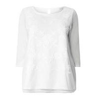 ivory mesh embroidered top ivory