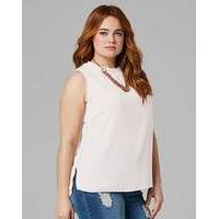 ivory zip side vest top