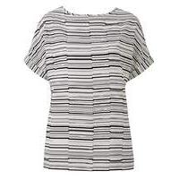 Ivory Stripe Drop Sleeve Shell Top