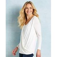 ivory wrap front jersey top