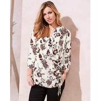 ivory wrap tie blouse with 34 sleeve