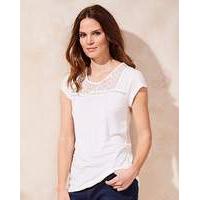 Ivory Embroidered Mesh Jersey Top
