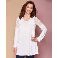 Ivory Lace Yoke Swing Top