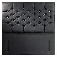 Ixia Upholstered Headboard Suede Black Superking