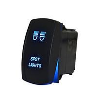 Iztoss 5Pin LASER Spot light Rocker Switch ON-OFF LED Light 20A 12V Blue with wires to install
