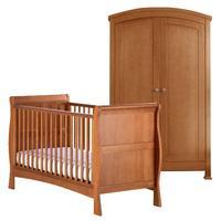 Izziwotnot Bailey Cot Bed and Wardrobe in Oak and FREE mattress
