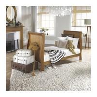 IzziWotNot Bailey Sleigh Cotbed With Under Bed Drawer-Oak