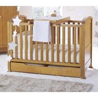 Izziwotnot Tranquility Cot Bed With Under Bed Drawer & Cot Top Changer-Oak